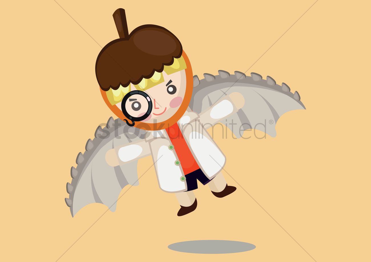 1300x919 Man With Wings Vector Image