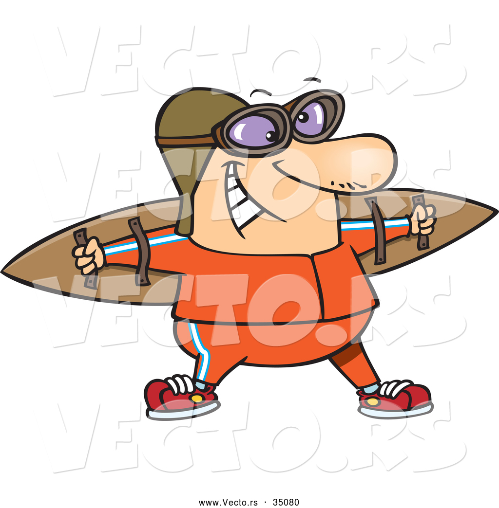 1024x1044 Vector Of A Smiling Cartoon Man Wearing Wood Wings, Goggles