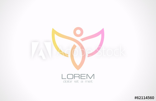 500x324 Woman With Wings Vector Logo Design Template Flying Man