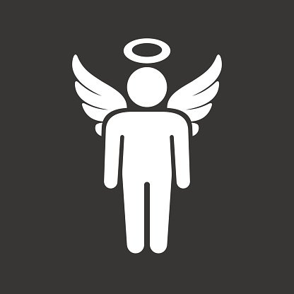 416x416 Angel Silhouette Man With Wings Vector Premium Clipart