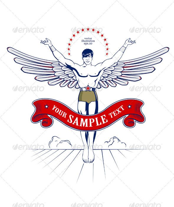 590x700 Angel Wing Man Cartoon Angel Wings, Graphic Prints