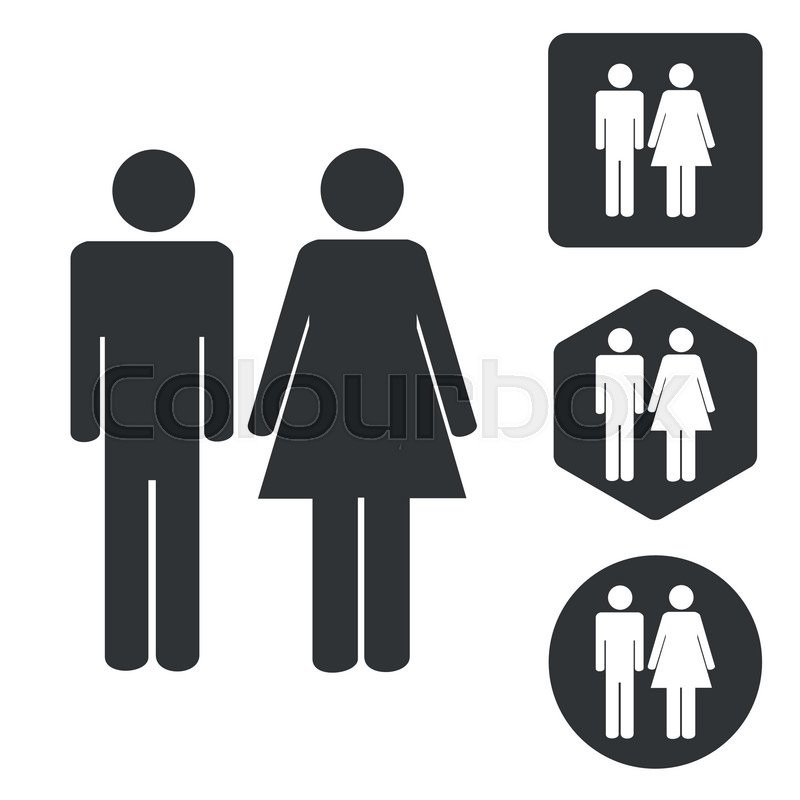 Man Woman Icon Set, Monochrome, Stock Vector Colourbox 800x800 Man Woman Icon Set, Monochrome, Stock Vector Colourbox