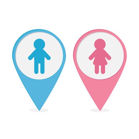 Map Pointer Man Woman Icon Pink And Blue Round Markers Restroom 450x450 Map Pointer Man Woman Icon Pink And Blue Round Markers Restroom