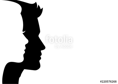 500x357 Man And Woman Silhouette Face On Face Stock Vector Stock Image