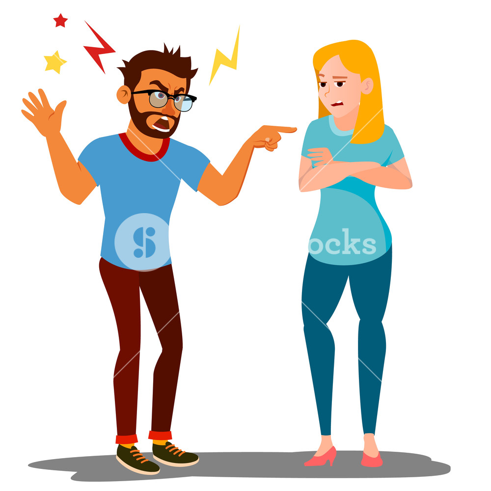 1000x1000 Quarrel Man And Woman Vector Conflict Disagreements Quarreling