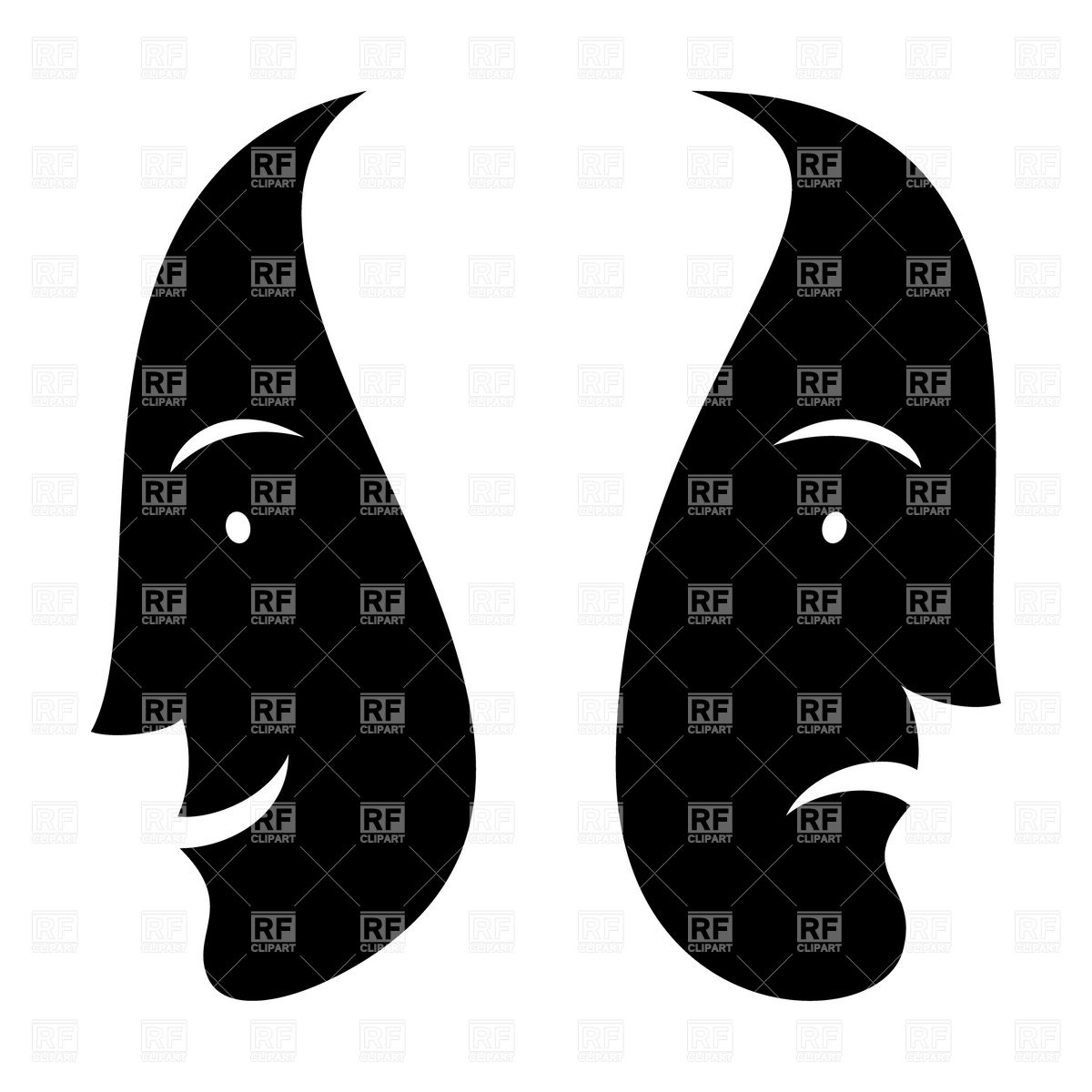 1200x1200 Simple Black Theatre Masks