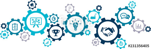 500x164 Project Management Vector Illustration Strategy, Planning