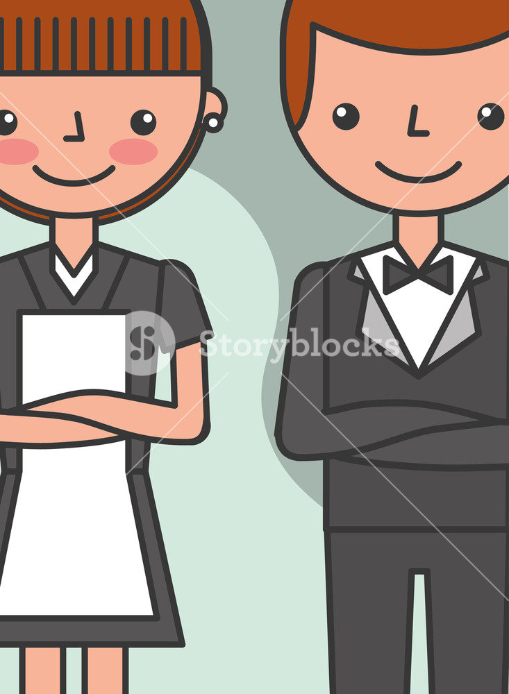 Hotel Manager Man And Maid Woman Professional Vector Illustration 733x1000 Hotel Manager Man And Maid Woman Professional Vector Illustration