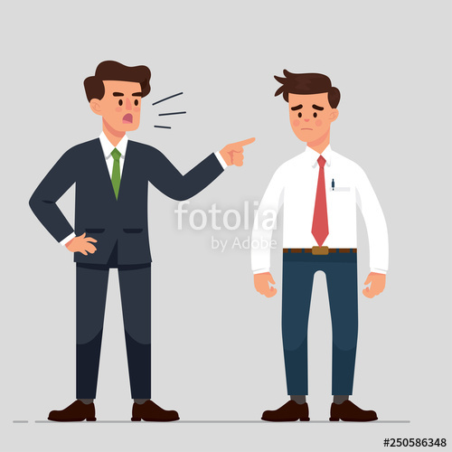 Vector Illustration A Manager Or Boss Angry To Their Employee 500x500 Vector Illustration A Manager Or Boss Angry To Their Employee