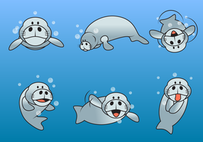 286x200 Manatee Free Vector Art