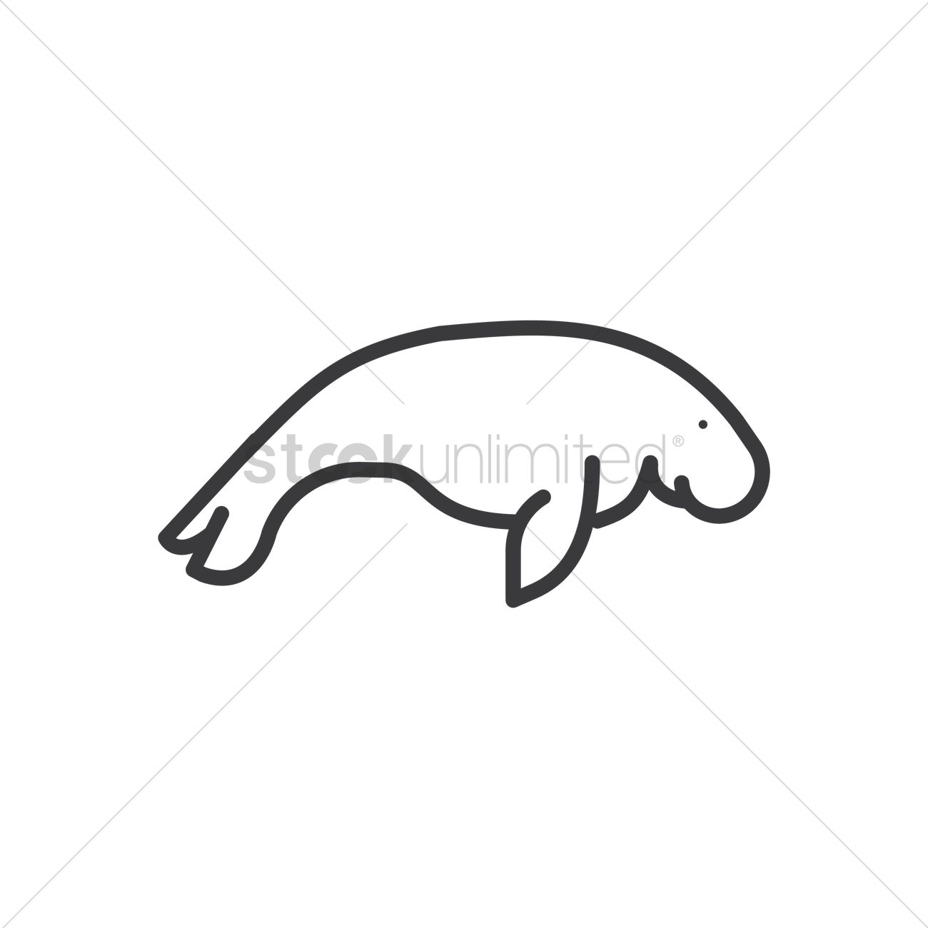 1300x1300 Manatee Vector Image