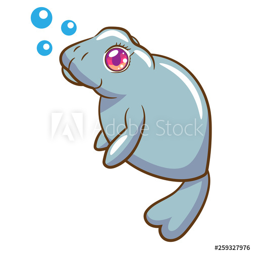 500x500 Manatee Vector Cartoon