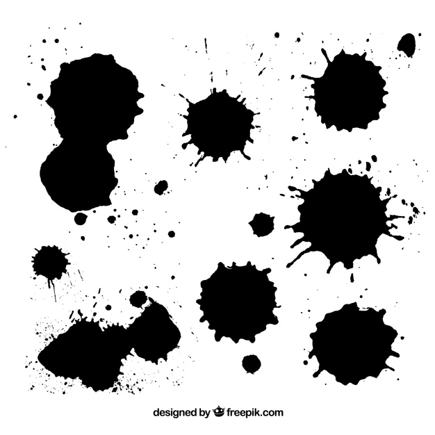 Conjunto De Manchas De Tinta Negra En Estilo Plano Descargar 626x626 Conjunto De Manchas De Tinta Negra En Estilo Plano Descargar