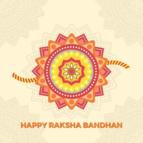 490x490 Flat Happy Rakhi Greetings With Mandala Background Vector