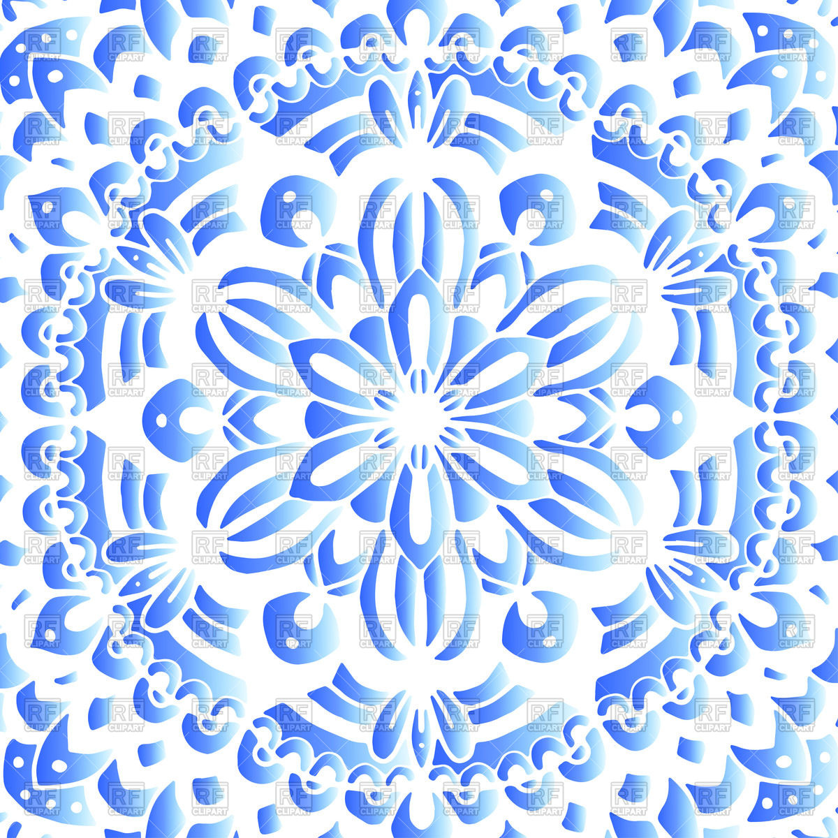 1200x1200 Floral Blue Ornament