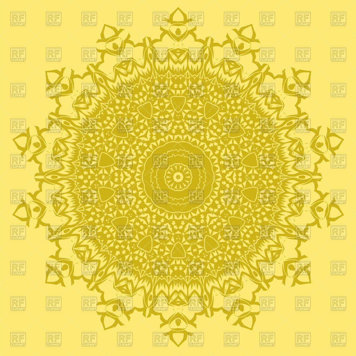 1200x1200 Mandala On Yellow Background Vector Image Of Backgrounds, Textures