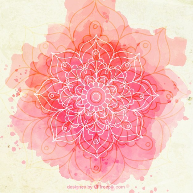 626x626 Pink Watercolor Sketchy Mandala Background Vector Free