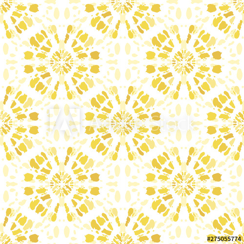 500x500 Boho Monochrome Yellow Tie Dye Shibori Mirrored Sunburst Mandala