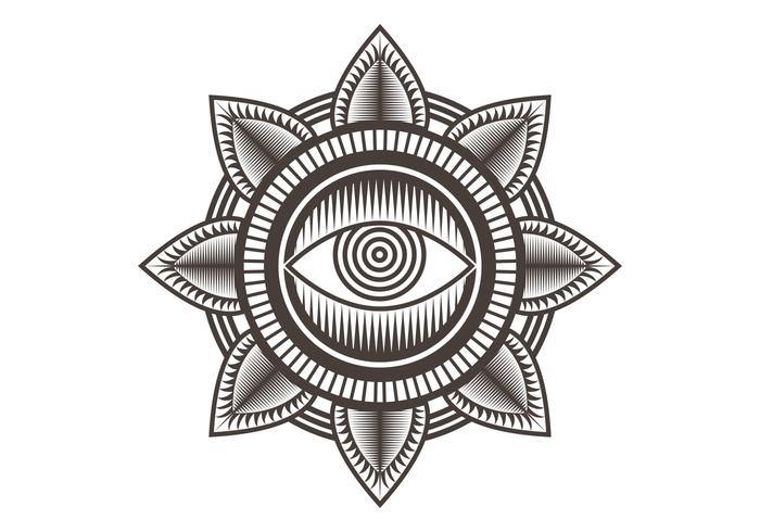 700x490 One Eye Mandala Design Vector Illustration