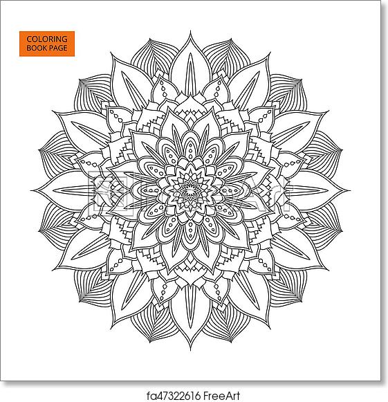 561x581 Free Art Print Of Black Mandala Flower For Coloring Book Black