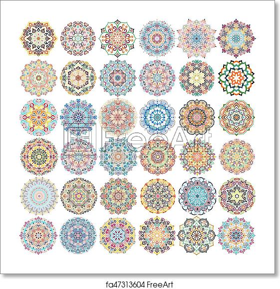 561x581 Free Art Print Of Vector Mandalas Design Elements Set Mandala