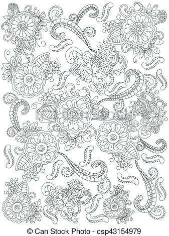 337x470 Flower Coloring Book Mandala Flower Coloring Vector For Adults