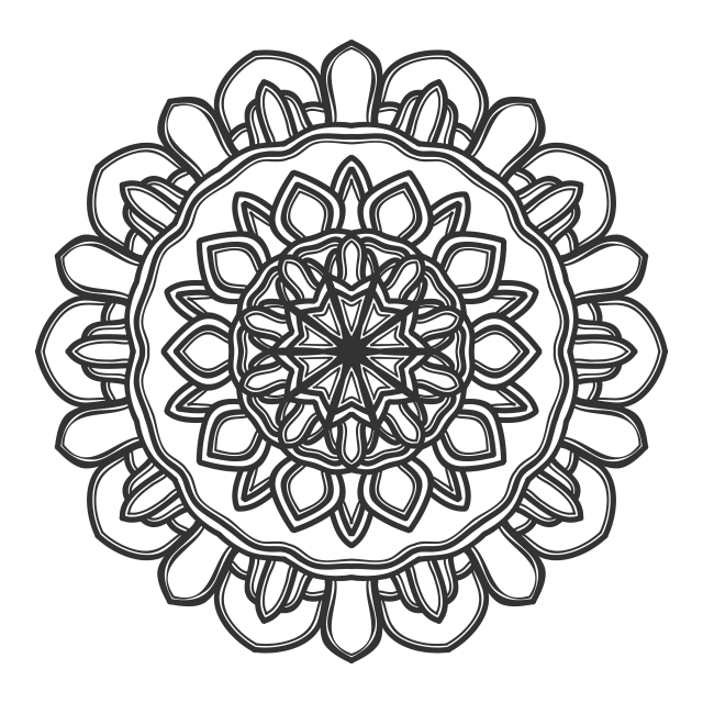 640x640 Mandala Flower Illustration Vector, Drawn, Ornate, Vector Png