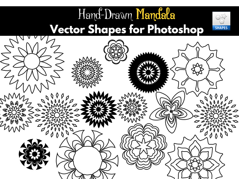 800x600 Mandala Flower Vector Shapes For Photoshop Psddude