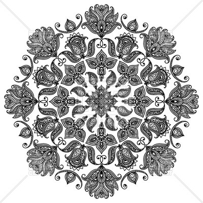 400x400 Round Mandala Flower Vector Image Of Design Elements Bariskina