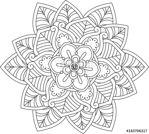 500x451 Mandala Flower Mandala Vintage Decorative Elements Oriental