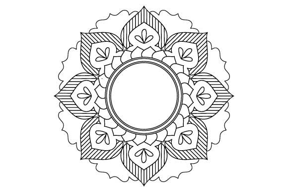 580x386 Mandala Frame Vector Outline Graphic