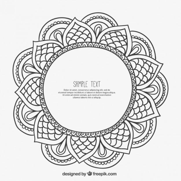 626x626 Ornamental Frame In Mandala Style Vector Free Download