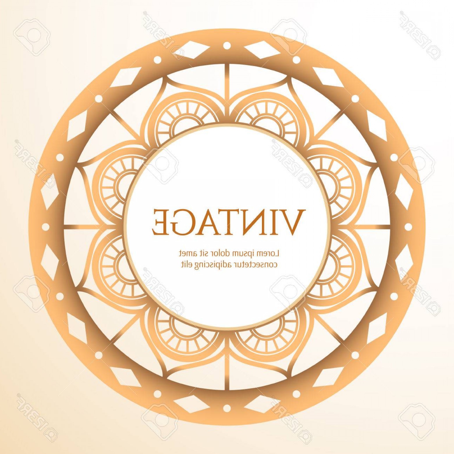 1560x1560 Photostock Vector Gold Round Arabic Pattern Frame Design Vector