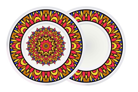 450x300 Set Of Round Floral Mandala Ornament And Frame Vector