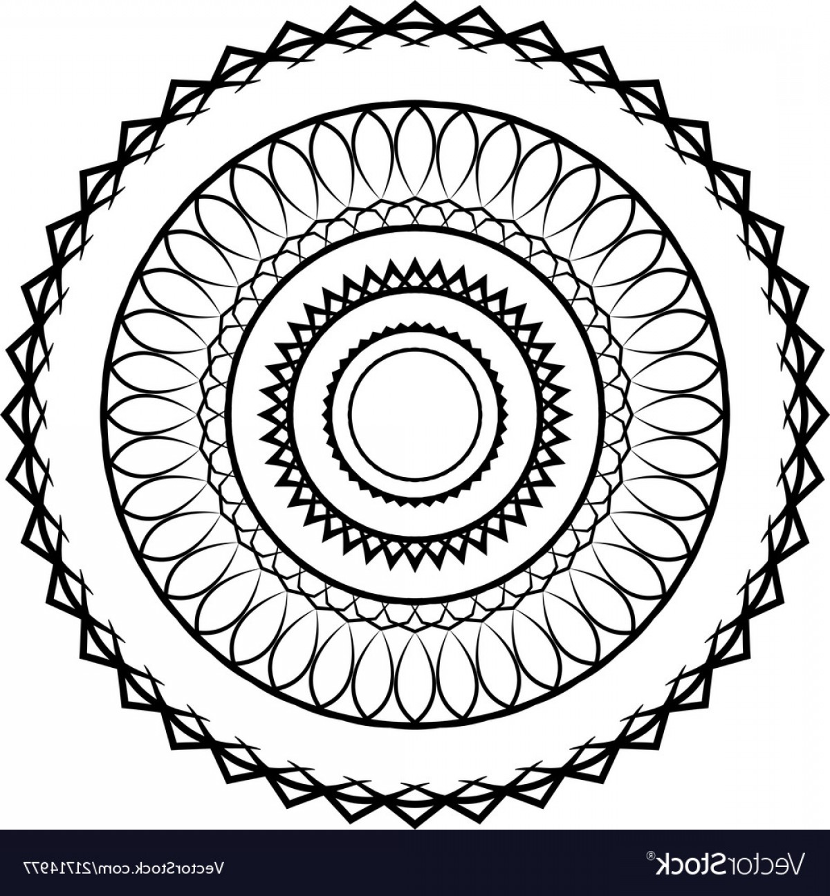 1200x1296 Simple Black Lace Mandala On A White Background Vector Studiogrfx