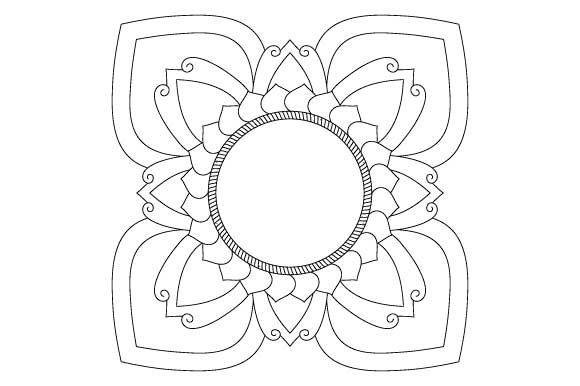 580x386 Square Mandala Frame Vector Graphic