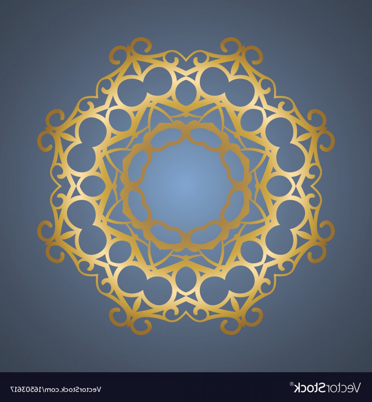 1200x1296 Vintage Oriental Mandala Sign Gold Frame Vector Soidergi