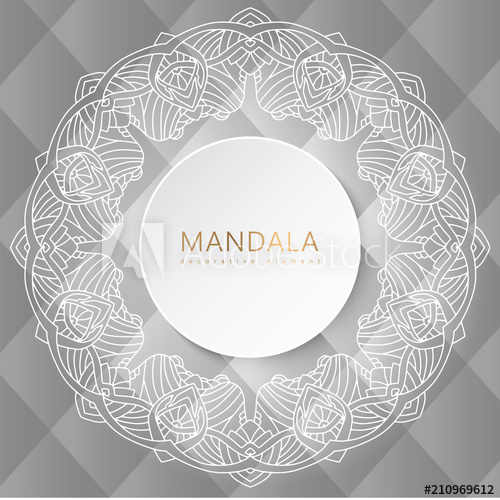 500x500 White Mandala Vector Frame Vector Hand Drawn Circular Decorative