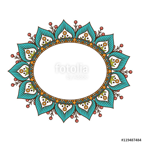 500x500 Bohemian Mandala Frame Ethnic Vintage Decorative Pattern Element