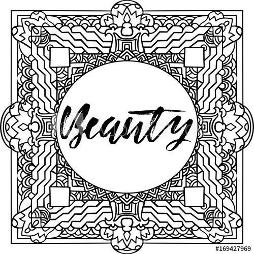 500x500 Beauty Handwritten Inscription Mandala Pattern Hand Drawn