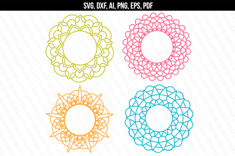 800x532 Free Mandala Dxf Cutting Files, Mandala Monogram Frames