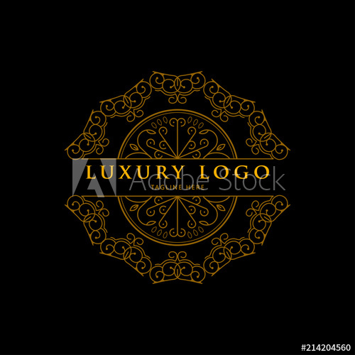 Luxury Geometric Mandala Logo Branding Isolated On Black 500x500 Luxury Geometric Mandala Logo Branding Isolated On Black