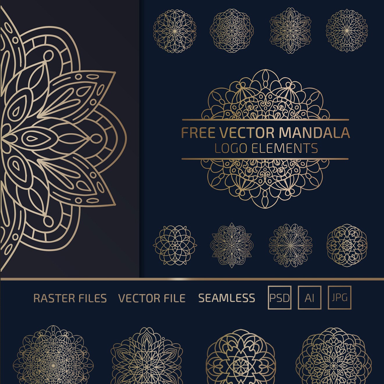 Free Vector Mandala Elements 1320x1320 Free Vector Mandala Elements