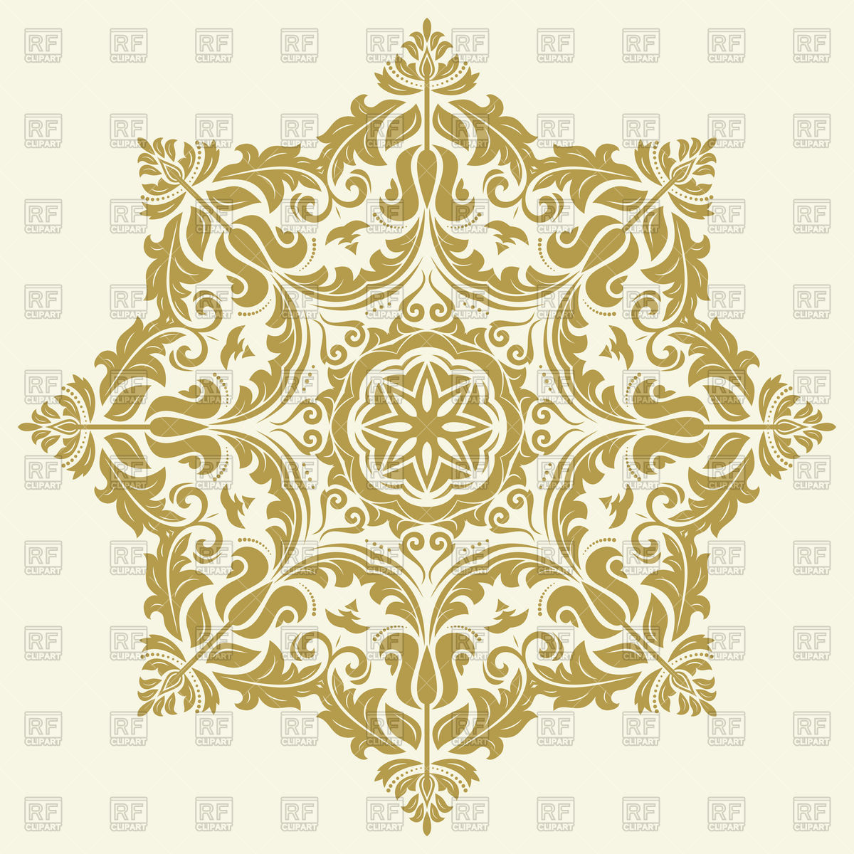 1200x1200 Golden Mandala Pattern On Grey Background Vector Image