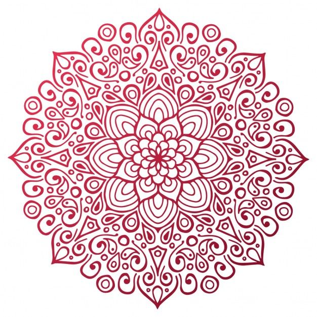 626x626 Red Mandala Outline Free Vector Tattoos Mandala Painting