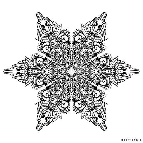 500x500 Black Mandala For Coloring Mandala Vector Coloring Page Mandala