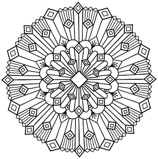 600x605 Mandala Art Deco Simple Graphic Design Vector
