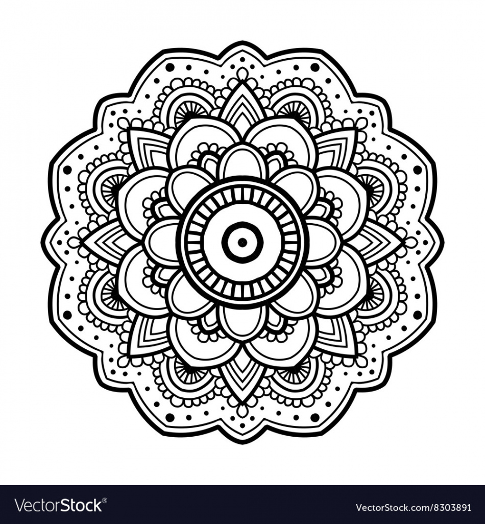 950x1026 Simple Floral Mandala Royalty Free Vector Image Within Mandala