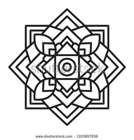 450x470 Simple Mandala Shape For Coloring Vector Mandala Floral Flower
