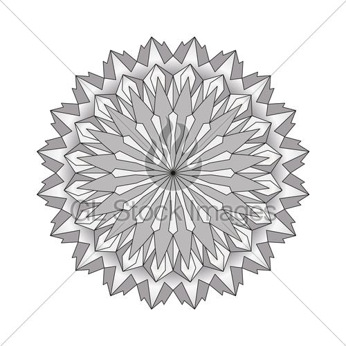 500x500 Vector Grayscale Circular Round Simple Mandala Adult Colo Gl